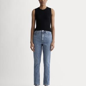Everlane Cheeky High Rise Straight Jeans – Medium Wash Minimalist Denim | 26R